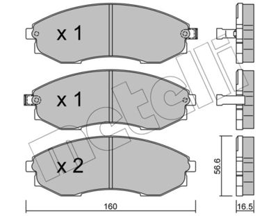 2205170 METELLI Комплект тормозных колодок, дисковый тормоз