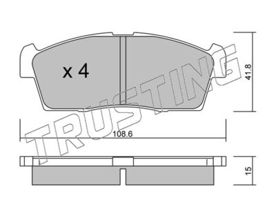 4550 TRUSTING Комплект тормозных колодок, дисковый тормоз