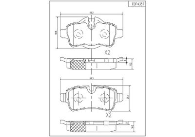 FBP4357 FI.BA Комплект тормозных колодок, дисковый тормоз