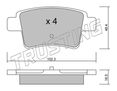 8170 TRUSTING Комплект тормозных колодок, дисковый тормоз