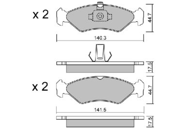 BPFO1011 AISIN Комплект тормозных колодок, дисковый тормоз