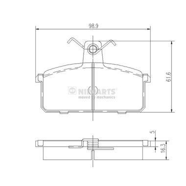 J3608008 NIPPARTS Комплект тормозных колодок, дисковый тормоз