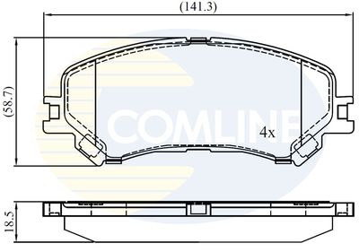 CBP02423 COMLINE Комплект тормозных колодок, дисковый тормоз