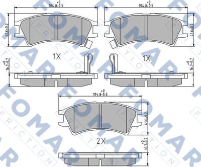 FO673681 FOMAR Friction Комплект тормозных колодок, дисковый тормоз