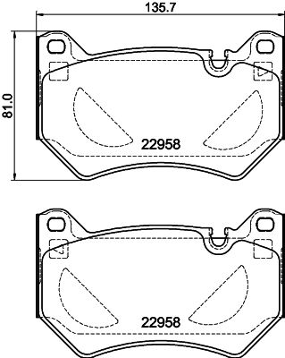 8DB355039511 HELLA Комплект тормозных колодок, дисковый тормоз