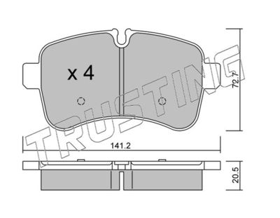 7270 TRUSTING Комплект тормозных колодок, дисковый тормоз