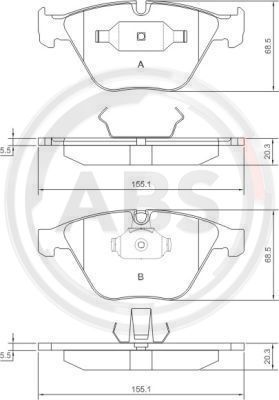 37346 A.B.S. Комплект тормозных колодок, дисковый тормоз