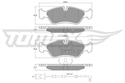 TX10682 TOMEX Brakes Комплект тормозных колодок, дисковый тормоз