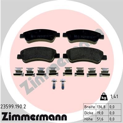 235991902 ZIMMERMANN Комплект тормозных колодок, дисковый тормоз