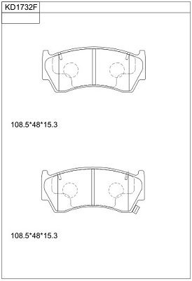 KD1732F ASIMCO Комплект тормозных колодок, дисковый тормоз