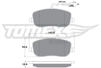 TX13341 TOMEX Brakes Комплект тормозных колодок, дисковый тормоз