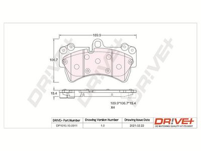 DP1010100911 Dr!ve+ Комплект тормозных колодок, дисковый тормоз