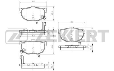 BS1766 ZEKKERT Комплект тормозных колодок, дисковый тормоз