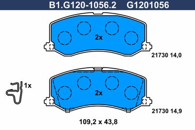 B1G12010562 GALFER Комплект тормозных колодок, дисковый тормоз