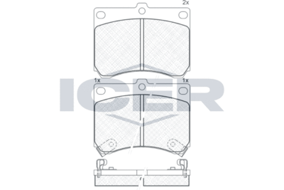 180879 ICER Комплект тормозных колодок, дисковый тормоз