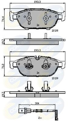 CBP22120 COMLINE Комплект тормозных колодок, дисковый тормоз