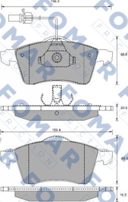 FO907281 FOMAR Friction Комплект тормозных колодок, дисковый тормоз