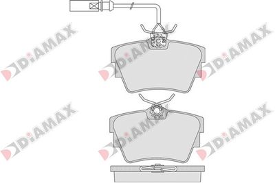 N09556 DIAMAX Комплект тормозных колодок, дисковый тормоз