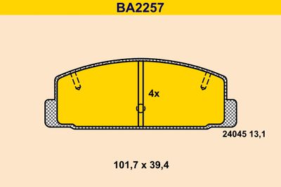 BA2257 BARUM Комплект тормозных колодок, дисковый тормоз