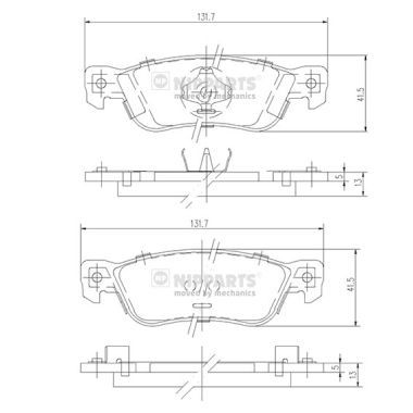 J3619000 NIPPARTS Комплект тормозных колодок, дисковый тормоз