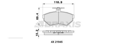 AA0028 BRAXIS Комплект тормозных колодок, дисковый тормоз