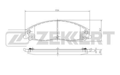 BS2453 ZEKKERT Комплект тормозных колодок, дисковый тормоз