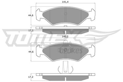 TX1254 TOMEX Brakes Комплект тормозных колодок, дисковый тормоз