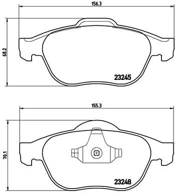 P68032 BREMBO Комплект тормозных колодок, дисковый тормоз