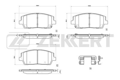 BS1152 ZEKKERT Комплект тормозных колодок, дисковый тормоз