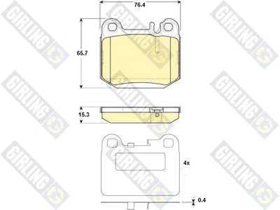 6114572 GIRLING Комплект тормозных колодок, дисковый тормоз