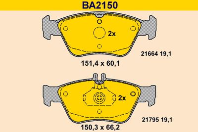 BA2150 BARUM Комплект тормозных колодок, дисковый тормоз