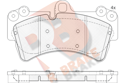 RB1595 R BRAKE Комплект тормозных колодок, дисковый тормоз