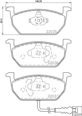 FK20262 KAISHIN Комплект тормозных колодок, дисковый тормоз