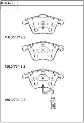 KD7422 ASIMCO Комплект тормозных колодок, дисковый тормоз