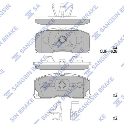 SP2154 Hi-Q Комплект тормозных колодок, дисковый тормоз