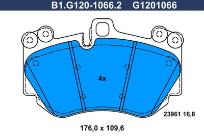 B1G12010662 GALFER Комплект тормозных колодок, дисковый тормоз