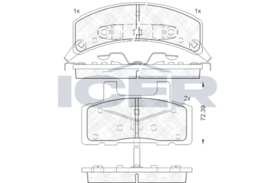 141401 ICER Комплект тормозных колодок, дисковый тормоз