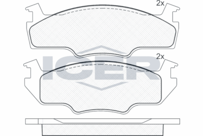 180333 ICER Комплект тормозных колодок, дисковый тормоз