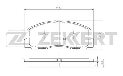 BS2534 ZEKKERT Комплект тормозных колодок, дисковый тормоз