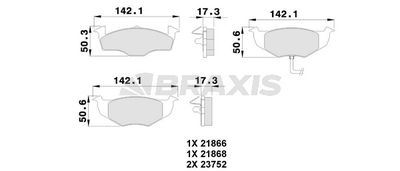 AB0102 BRAXIS Комплект тормозных колодок, дисковый тормоз