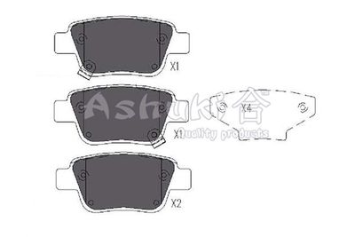10830302 ASHUKI by Palidium Комплект тормозных колодок, дисковый тормоз