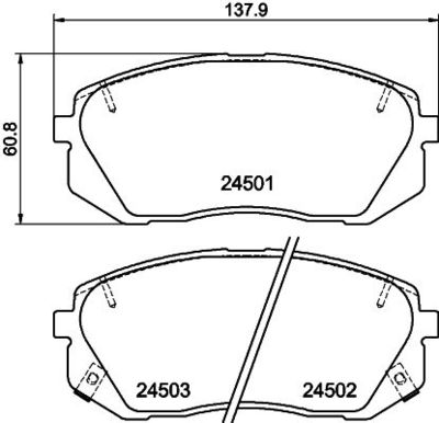 8DB355012961 HELLA Комплект тормозных колодок, дисковый тормоз