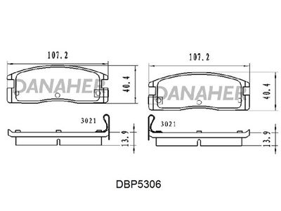 DBP5306 DANAHER Комплект тормозных колодок, дисковый тормоз