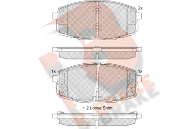 RB1540207 R BRAKE Комплект тормозных колодок, дисковый тормоз