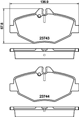 8DB355018731 HELLA PAGID Комплект тормозных колодок, дисковый тормоз