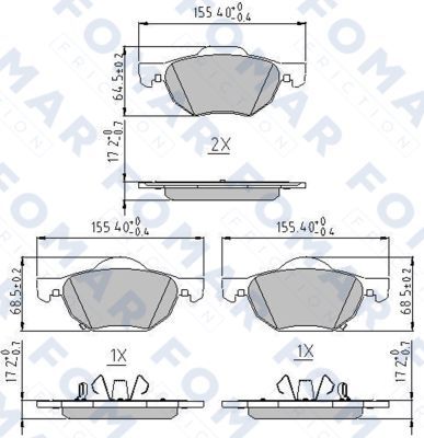 FO839081 FOMAR Friction Комплект тормозных колодок, дисковый тормоз