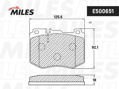 E400651 MILES Комплект тормозных колодок, дисковый тормоз