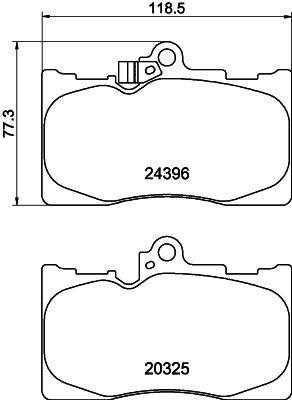 8DB355036881 HELLA PAGID Комплект тормозных колодок, дисковый тормоз