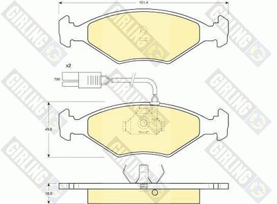 6109602 GIRLING Комплект тормозных колодок, дисковый тормоз