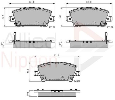 ADB31586 COMLINE Комплект тормозных колодок, дисковый тормоз